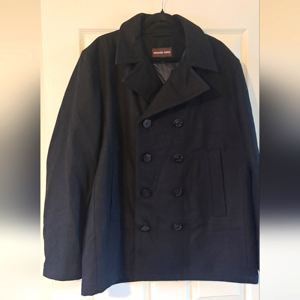 Michael Kors Black Peacoat Classic Wool Design